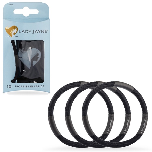 LADY JAYNE | Black Super Hold Thick Elastics - Pk 10