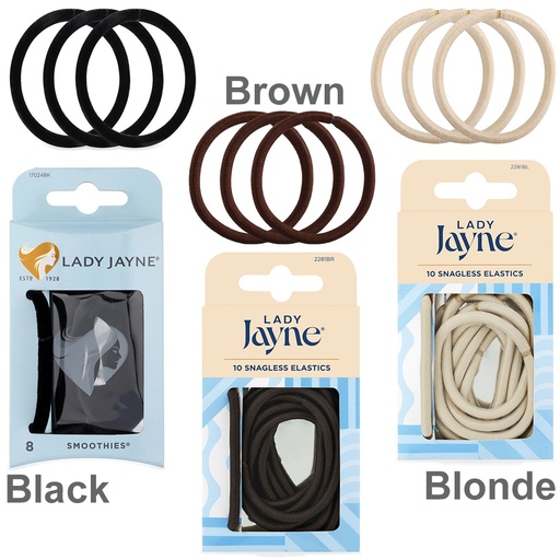 LADY JAYNE | Snagless Thick Elastics - Pk10