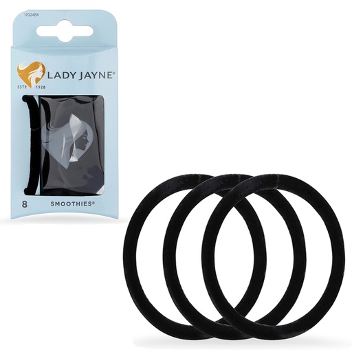 LADY JAYNE | Smoothies Black Luxury Elastics - 8 Pk