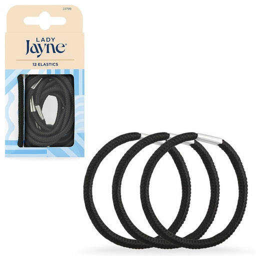 LADY JAYNE | Black Thick Elastics - Pk 12