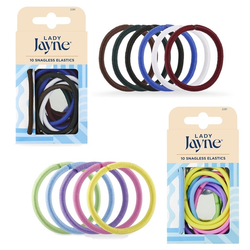 LADY JAYNE | Assorted Snagless Thick Elastics - Pk 10