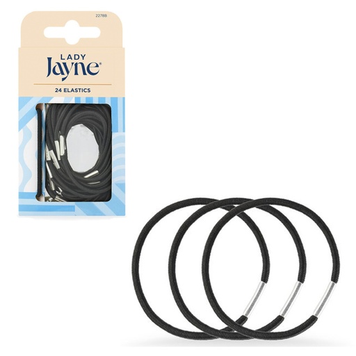 LADY JAYNE | Black Elastics - 24 Pk