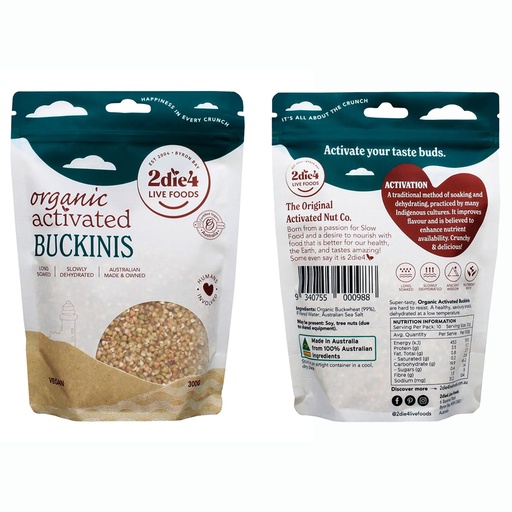 2DIE4 LIVE FOODS | Organic Activated Buckinis 300g