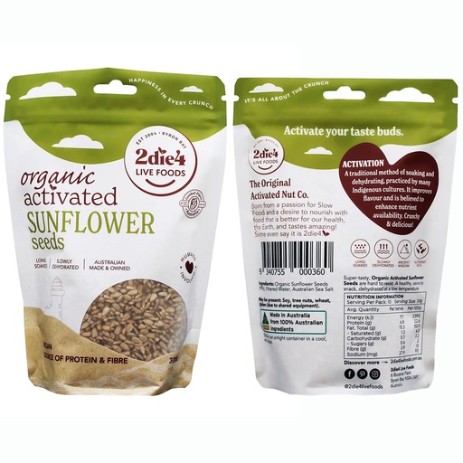 2DIE4 LIVE FOODS | Organic Activated Sunflower Seed 300g