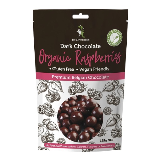 DR SUPERFOODS | 有機黑巧克力覆盆子 125克