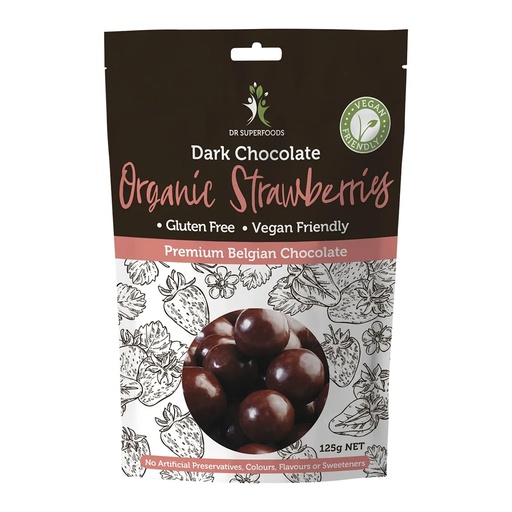 DR SUPERFOODS | 有機黑巧克力草莓 125克