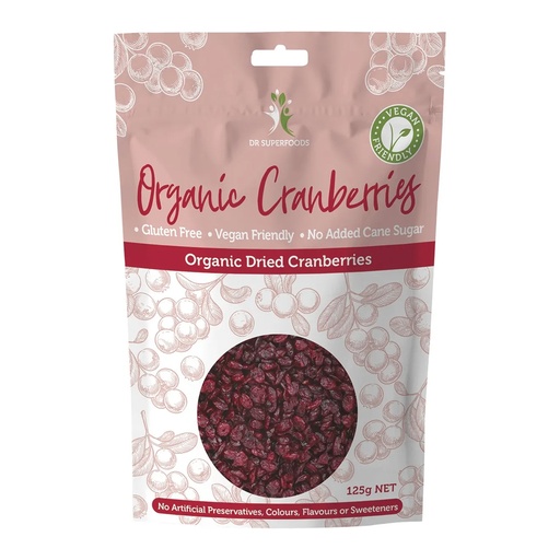 DR SUPERFOODS | Dried Cranberries Organic 125g