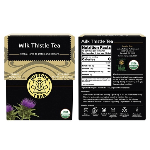 BUDDHA TEAS | Organic Herbal Tea Bags Milk Thistle Tea 18pk