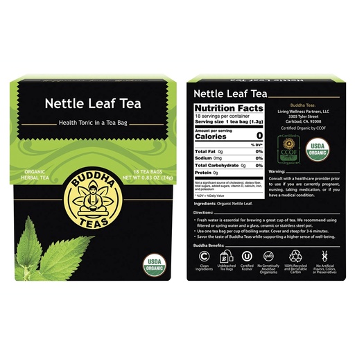 BUDDHA TEAS | Organic Herbal Tea Bags Nettle Leaf Tea 18pk