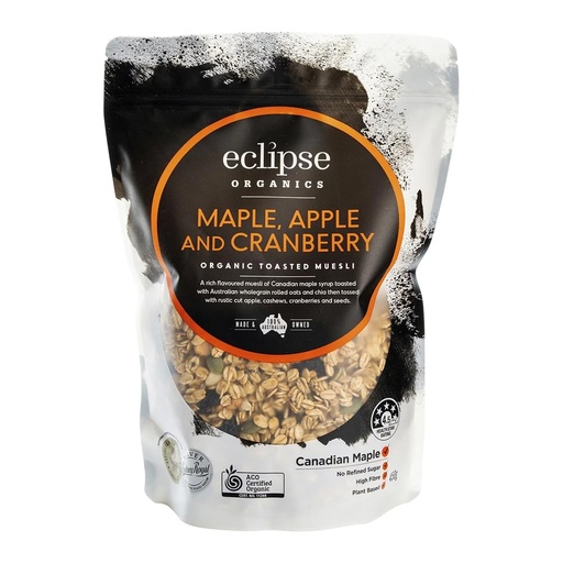 ECLIPSE ORGANICS | Organic Muesli Maple, Apple & Cranberry 450g