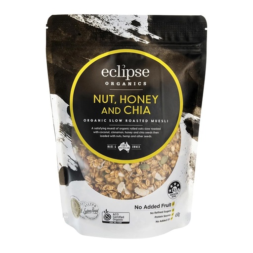ECLIPSE ORGANICS | Organic Muesli Nut, Honey & Chia 450g