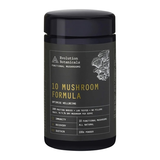 EVOLUTION BOTANICALS | 10 Mushroom Formula Optimise Wellbeing 100g