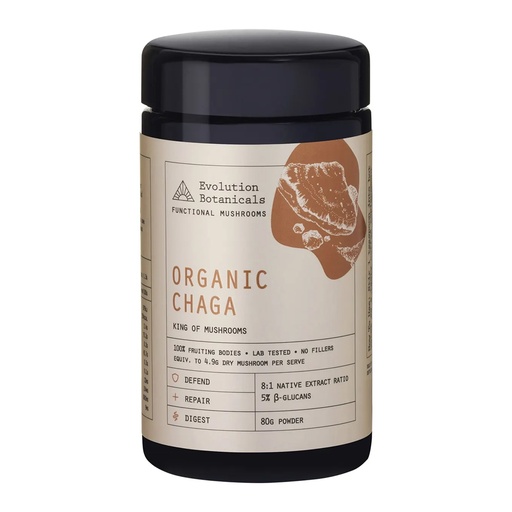 EVOLUTION BOTANICALS | Organic Chaga King of Mushrooms 80g