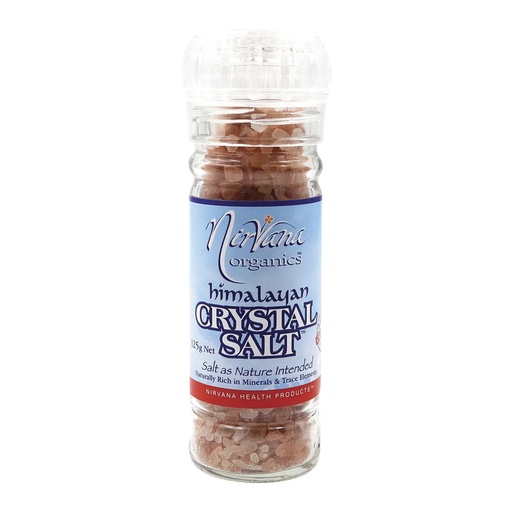 NIRVANA ORGANICS | Himalayan Salt Granules Glass Grinder 125g