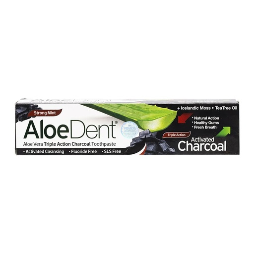 ALOE DENT | Toothpaste Fluoride Free Triple Action Charcoal 100ml