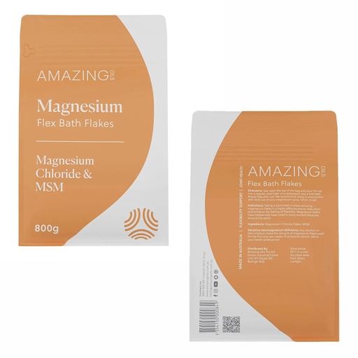 AMAZING OILS | Magnesium Flex Bath Flakes Magnesium Chloride & MSM 【Certified Organic】
