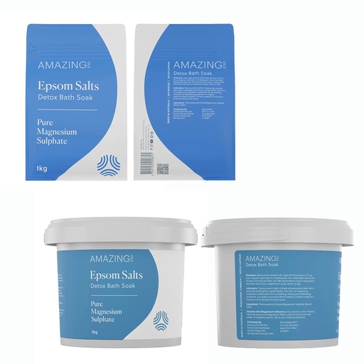 AMAZING OILS | Epsom Salts Detox Bath Soak Pure Magnesium Sulphate