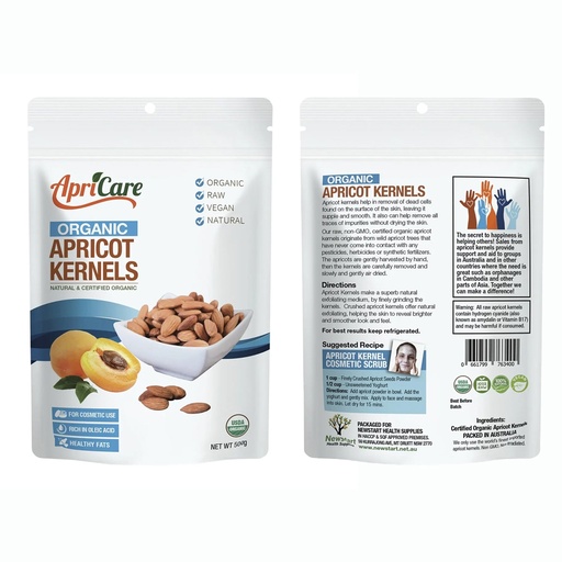 APRICARE | Apricot Kernels Organic Raw 500g