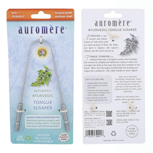 AUROMERE | Tongue Scraper Ayurvedic Surgical Grade Stainless Steel