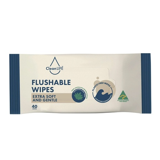 CLEANLIFE｜可沖洗無塑料濕巾 超柔和 40張裝