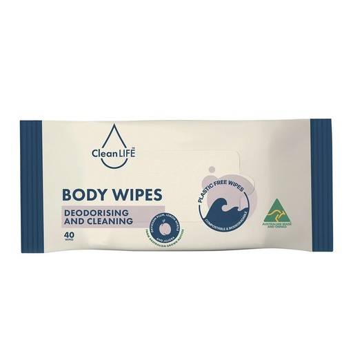 CLEANLIFE｜身體無塑料濕巾 除臭和清潔 40張裝
