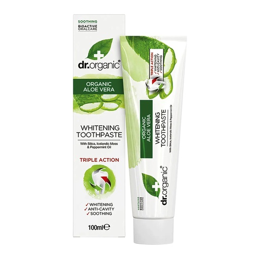 DR ORGANIC | Toothpaste Whitening Organic Aloe Vera 100ml
