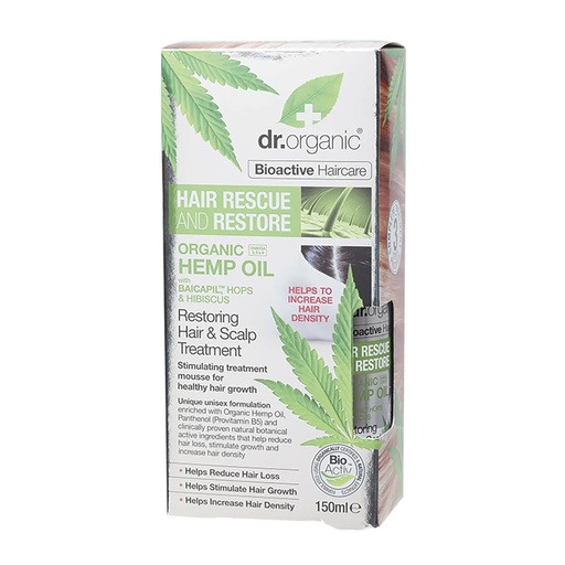 DR ORGANIC | Hair & Scalp Treatment Restoring Organic Hemp Oil 150ml