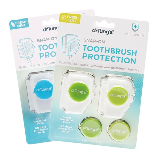 DR TUNG'S | Toothbrush Protection with 2 Refills (Colour May Vary) 2pk