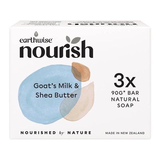 EARTHWISE NOURISH | Natural Soap Bar Goat's Milk & Shea Butter 3pk