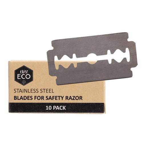 EVER ECO | Safety Razor Stainless Steel Blades Refill, Pack of 10pk