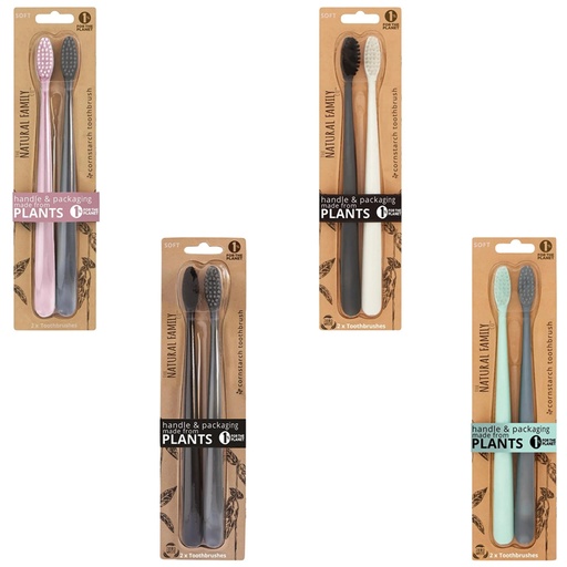 NFCO. | Bio Toothbrush (Twin Pack) Soft - Assorted Colours 2pk