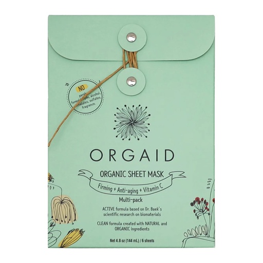 ORGAID | 有机面膜（紧致、抗衰老 + 维生素 C）24 毫升 x 6