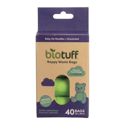 BIOTUFF｜尿布垃圾袋補充裝 4 x 10袋捲 40片裝