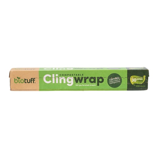 BIOTUFF | Compostable Cling Wrap 100 x 30cm Sheets 30m