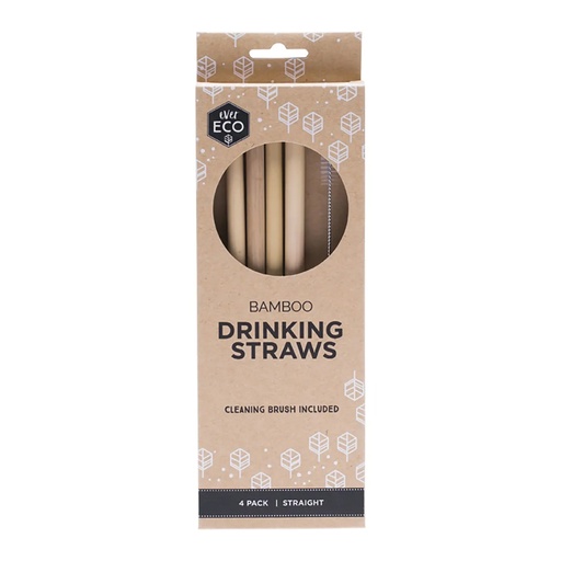 EVER ECO | Bamboo Straws Straight 4pk