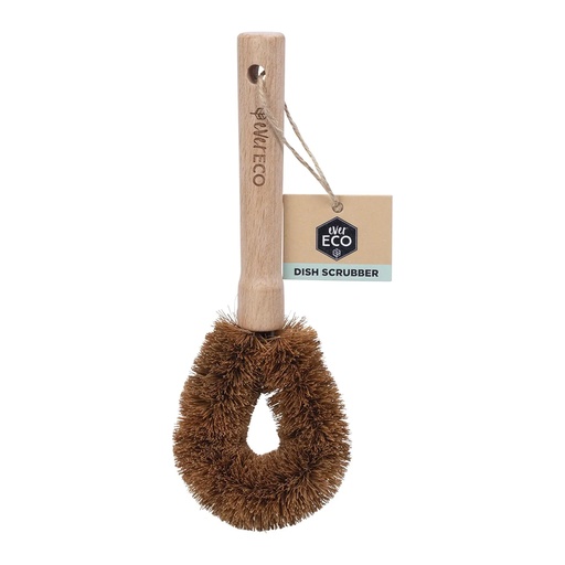 EVER ECO | Dish Scrubber Beech Wood Handle, Coconut Bristles