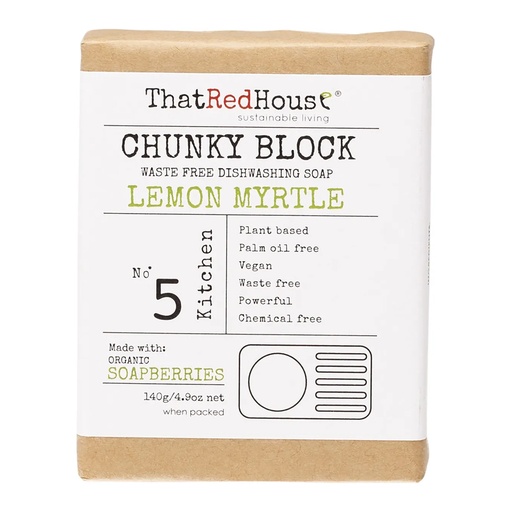 THAT RED HOUSE | Chunky Block Dishwashing Soap Lemon Myrtle 140g