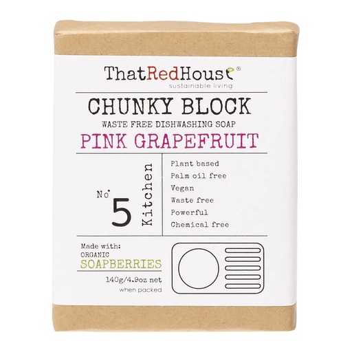 THAT RED HOUSE | Chunky Block Dishwashing Soap Pink Grapefruit 140g