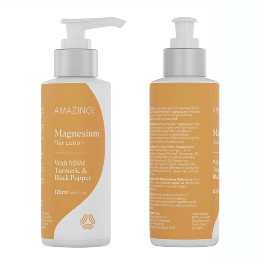 AMAZING OILS | Magnesium Flex Lotion With MSM Turmeric & Black Pepper 125ml