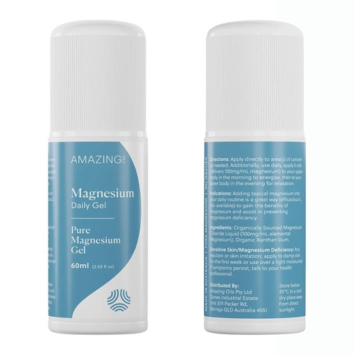 AMAZING OILS | Magnesium Daily Gel Pure Magnesium Gel Roll-On 60ml