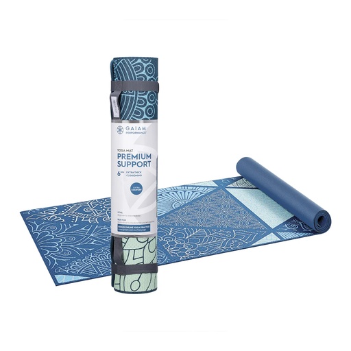 GAIAM | 瑜珈墊 高級支撐 6毫米 海玻璃色 61厘米 x 173厘米