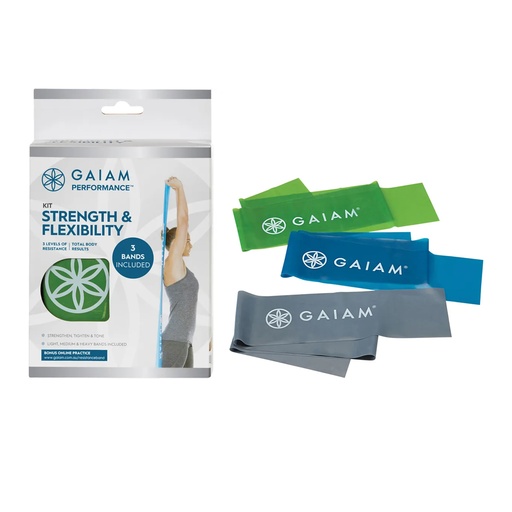 GAIAM | 力量與柔韌套裝 輕、中、重阻力帶