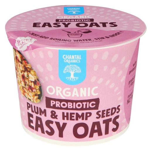 CHANTAL ORGANICS | Organic Probiotic Easy Oats Plum & Hemp Seeds 65g