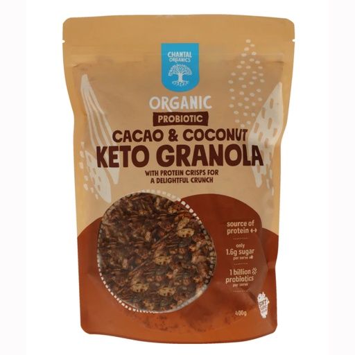 CHANTAL ORGANICS | Probiotic Cacao & Coconut Keto Granola 400g
